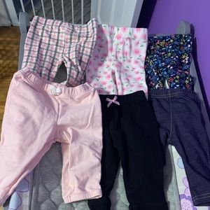 6 pairs of baby girl pants